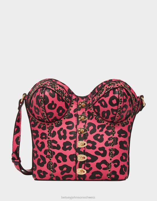 Frauen Betsey Johnson Kitsch von Korsetts Liebes-Crossbody schwarz/rosa Zubehör ZJFF219
