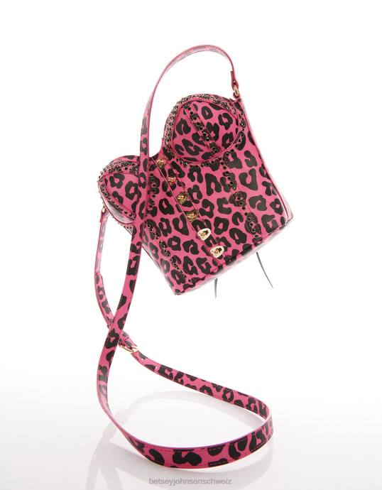 Frauen Betsey Johnson Kitsch von Korsetts Liebes-Crossbody schwarz/rosa Zubehör ZJFF219