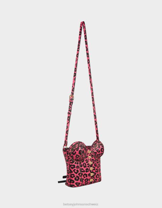 Frauen Betsey Johnson Kitsch von Korsetts Liebes-Crossbody schwarz/rosa Zubehör ZJFF219