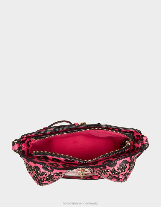 Frauen Betsey Johnson Kitsch von Korsetts Liebes-Crossbody schwarz/rosa Zubehör ZJFF219