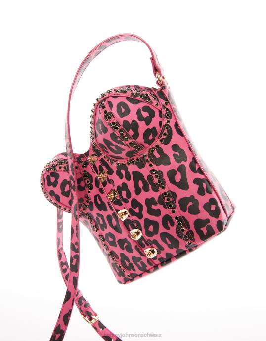 Frauen Betsey Johnson Kitsch von Korsetts Liebes-Crossbody schwarz/rosa Zubehör ZJFF219
