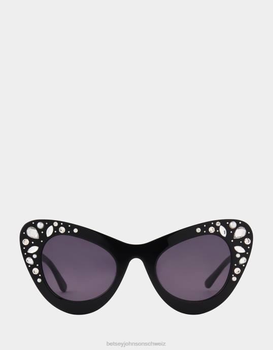 Frauen Betsey Johnson Kronjuwelen-Sonnenbrille Schwarz Zubehör ZJFF381