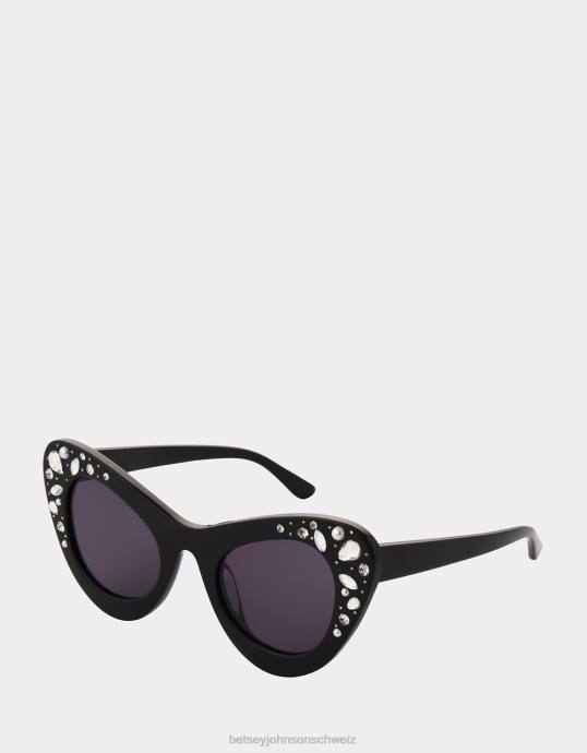 Frauen Betsey Johnson Kronjuwelen-Sonnenbrille Schwarz Zubehör ZJFF381