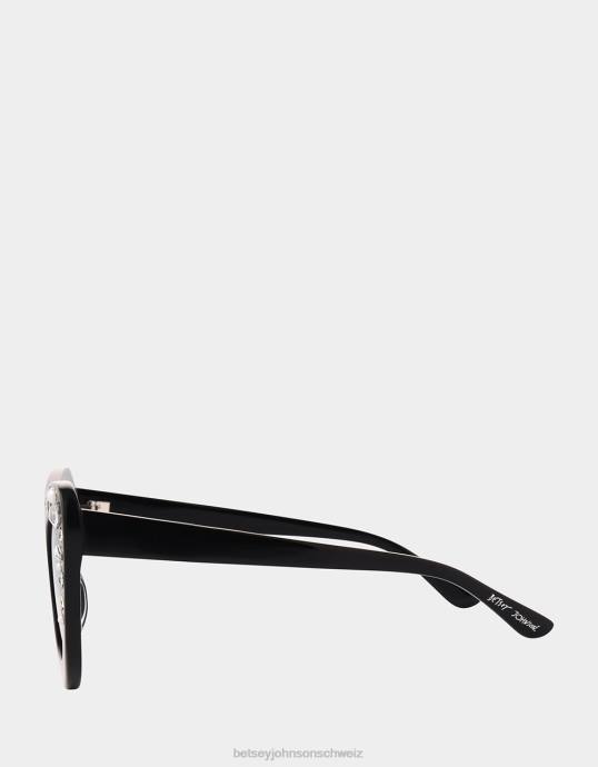 Frauen Betsey Johnson Kronjuwelen-Sonnenbrille Schwarz Zubehör ZJFF381