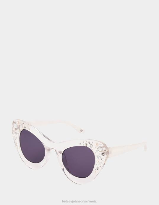 Frauen Betsey Johnson Kronjuwelen-Sonnenbrille Weiss Zubehör ZJFF389