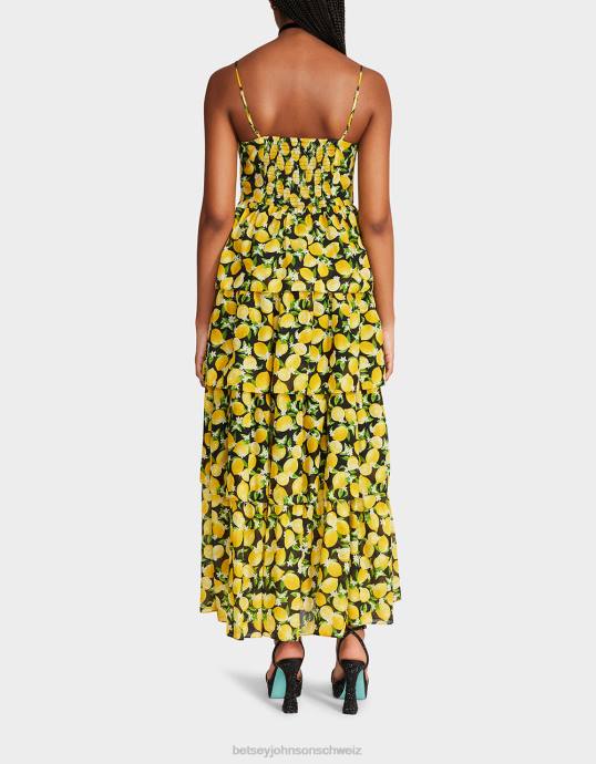 Frauen Betsey Johnson La La Lemons Maxikleid Schwarz Kleidung ZJFF264