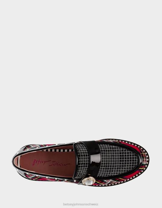 Frauen Betsey Johnson Mariam rot kariert Schuhe ZJFF28