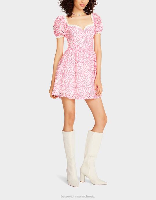 Frauen Betsey Johnson Minikleid mit Ösenkorsett Rosa Kleidung ZJFF271