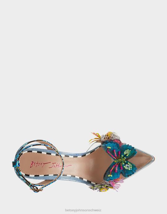 Frauen Betsey Johnson Nadja blau-multi Schuhe ZJFF42