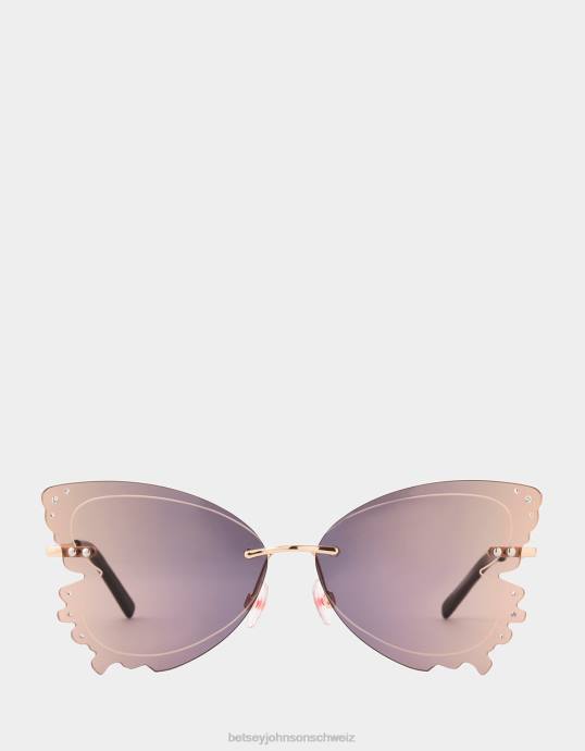 Frauen Betsey Johnson Nehmen Sie eine Flugsonnenbrille mit Schwarz Zubehör ZJFF371