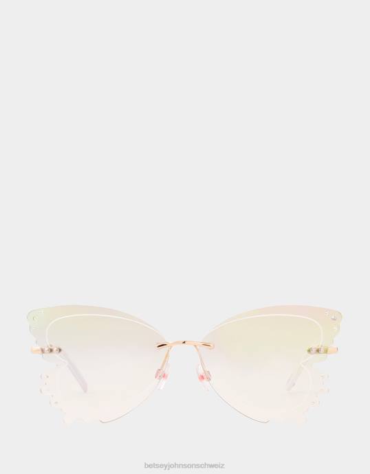Frauen Betsey Johnson Nehmen Sie eine Flugsonnenbrille mit irisierend Zubehör ZJFF368