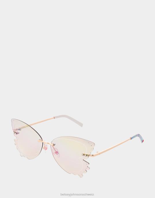 Frauen Betsey Johnson Nehmen Sie eine Flugsonnenbrille mit irisierend Zubehör ZJFF368