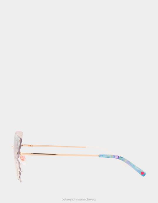 Frauen Betsey Johnson Nehmen Sie eine Flugsonnenbrille mit irisierend Zubehör ZJFF368