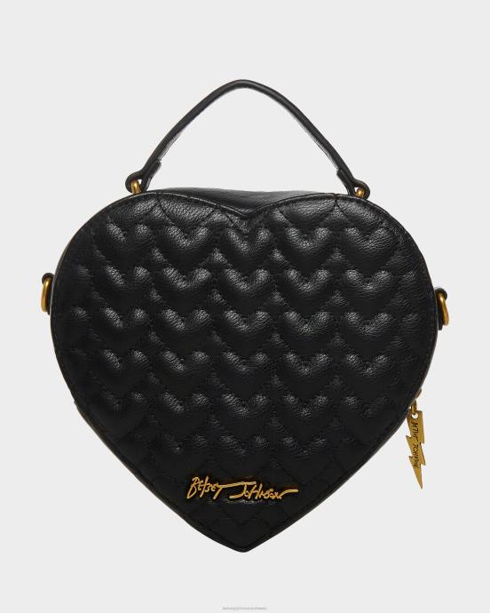 Frauen Betsey Johnson Oh mein Herz Umhängetasche Schwarz Zubehör ZJFF257