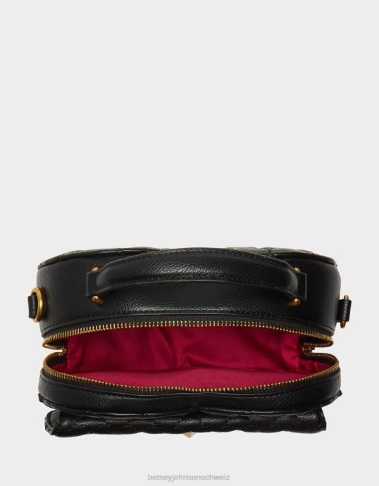 Frauen Betsey Johnson Oh mein Herz Umhängetasche Schwarz Zubehör ZJFF257