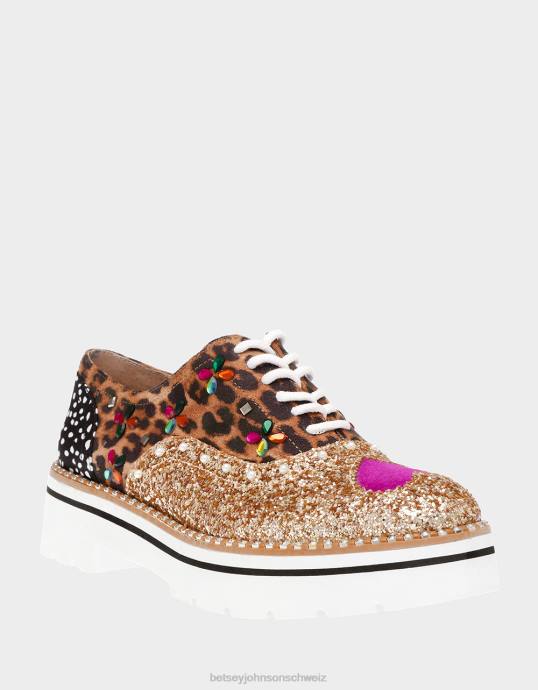 Frauen Betsey Johnson Pixxy Gold-Multi Schuhe ZJFF13