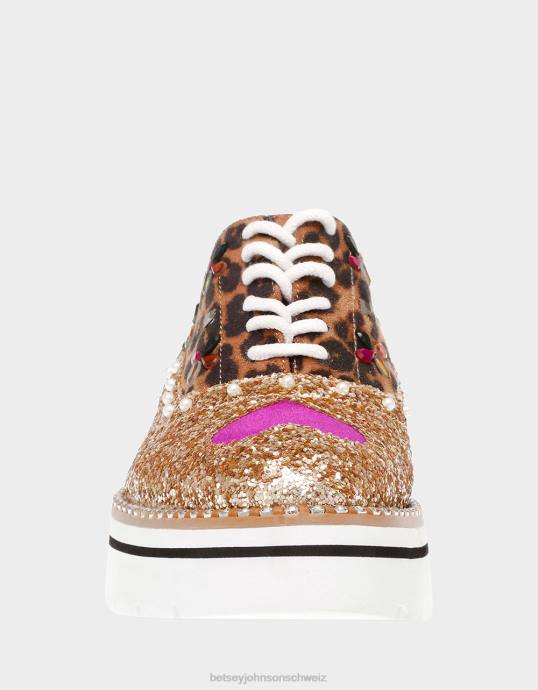 Frauen Betsey Johnson Pixxy Gold-Multi Schuhe ZJFF13
