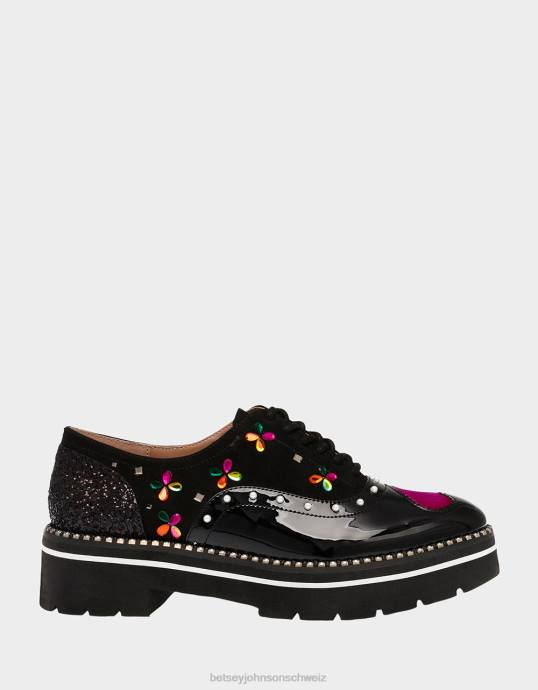 Frauen Betsey Johnson Pixxy schwarz-multi Schuhe ZJFF167