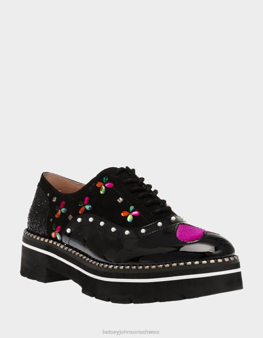 Frauen Betsey Johnson Pixxy schwarz-multi Schuhe ZJFF167
