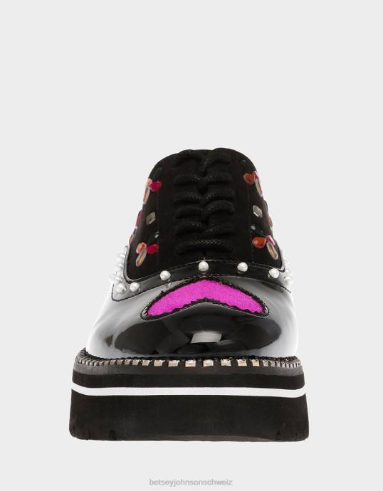 Frauen Betsey Johnson Pixxy schwarz-multi Schuhe ZJFF167