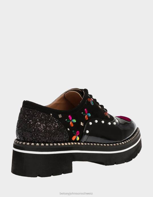 Frauen Betsey Johnson Pixxy schwarz-multi Schuhe ZJFF167