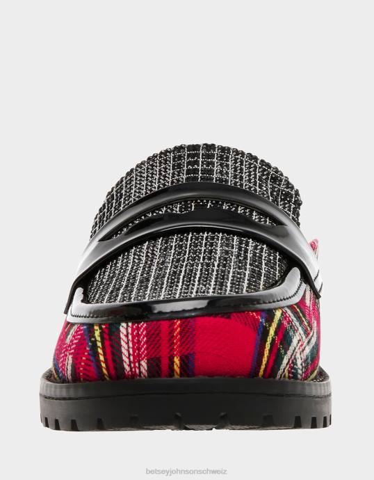 Frauen Betsey Johnson Ronin rot kariert Schuhe ZJFF31