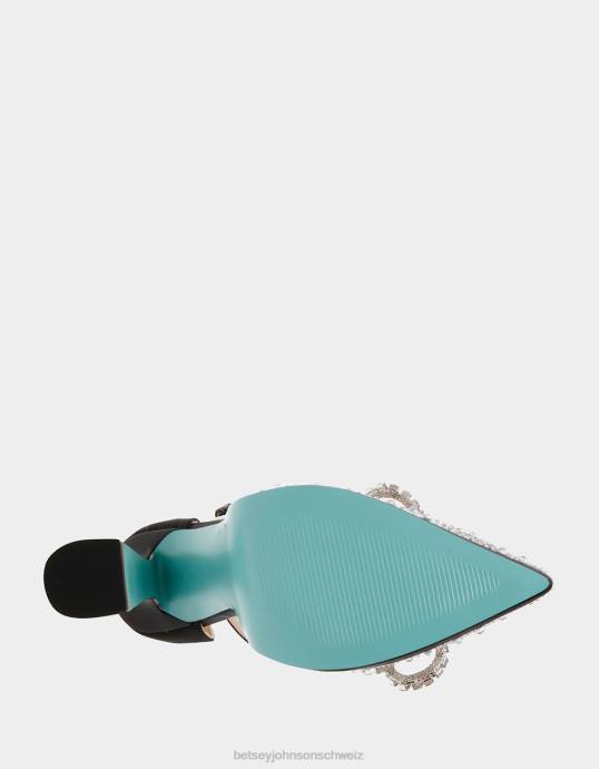 Frauen Betsey Johnson Schatz schwarzer Satin Schuhe ZJFF85