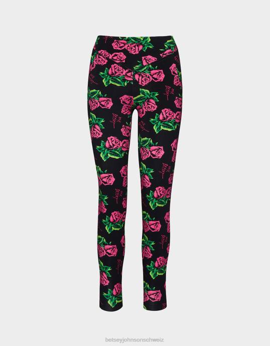 Frauen Betsey Johnson Second-Skin-Leggings im 80er-Jahre-Bash Rose Kleidung ZJFF306