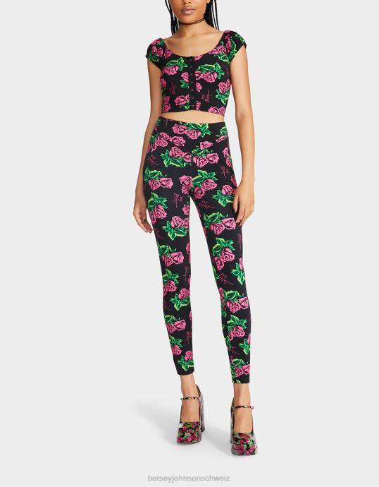 Frauen Betsey Johnson Second-Skin-Leggings im 80er-Jahre-Bash Rose Kleidung ZJFF306