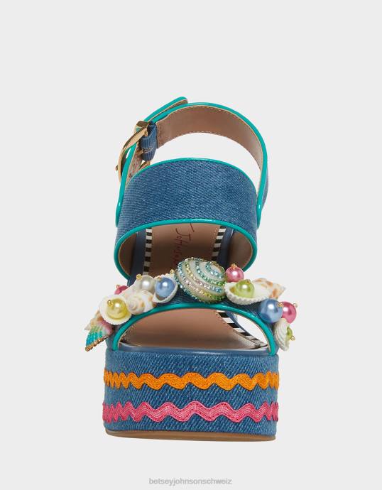 Frauen Betsey Johnson Shellie Denim-Multi Schuhe ZJFF88