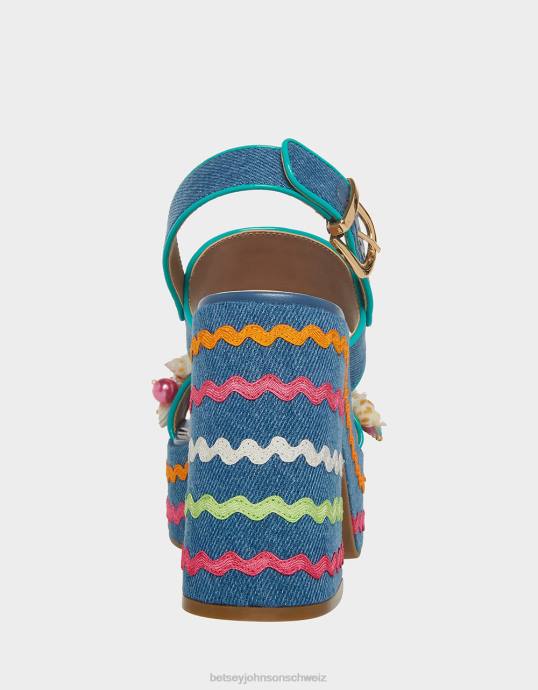 Frauen Betsey Johnson Shellie Denim-Multi Schuhe ZJFF88