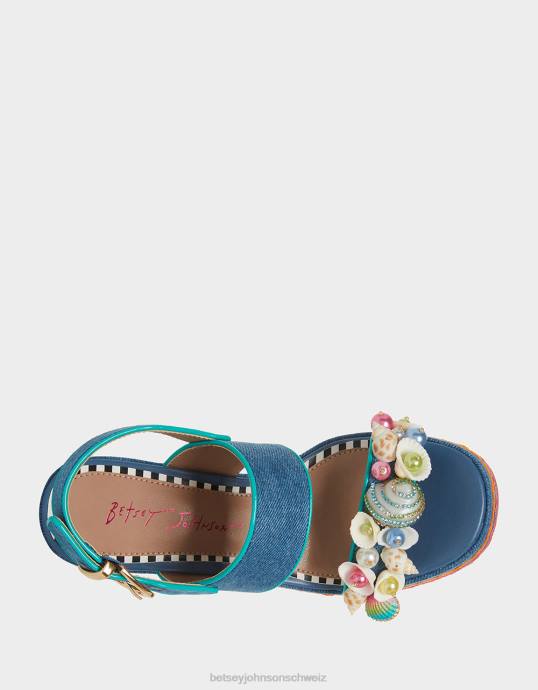 Frauen Betsey Johnson Shellie Denim-Multi Schuhe ZJFF88
