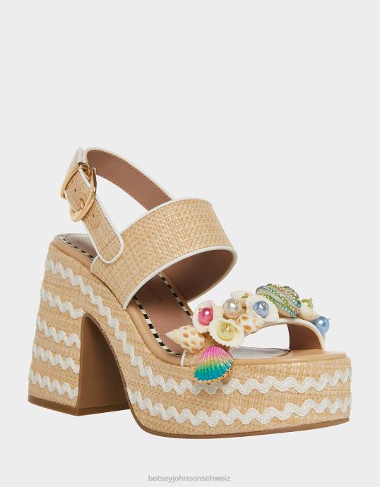 Frauen Betsey Johnson Shellie natürliches Multi Schuhe ZJFF67