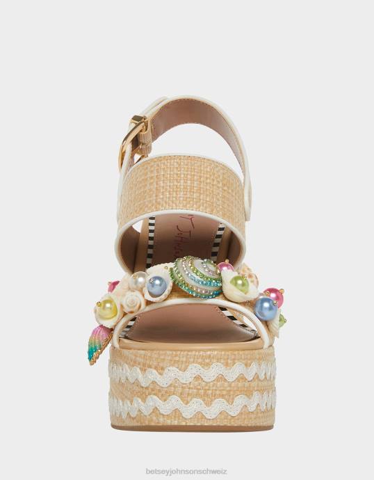 Frauen Betsey Johnson Shellie natürliches Multi Schuhe ZJFF67