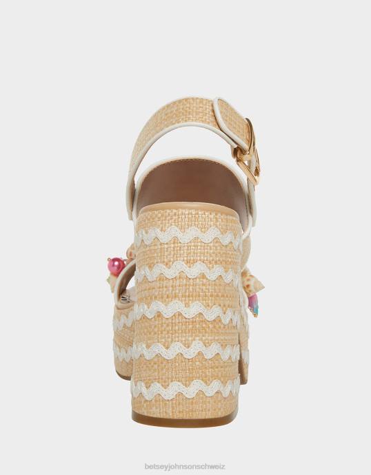 Frauen Betsey Johnson Shellie natürliches Multi Schuhe ZJFF67