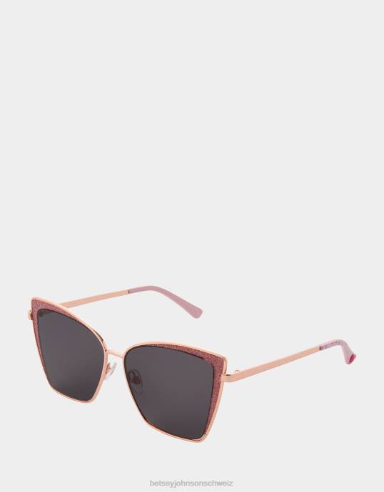 Frauen Betsey Johnson Shine-Time-Sonnenbrille Rosa Zubehör ZJFF387