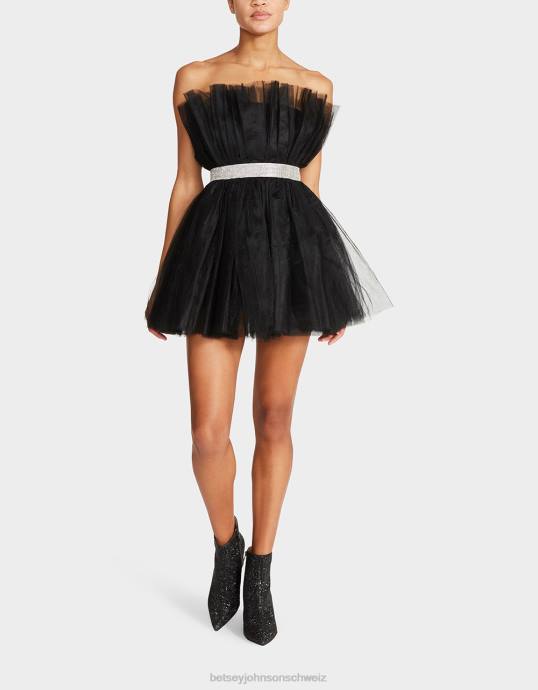 Frauen Betsey Johnson Showstopper-Tüll-Minikleid Schwarz Kleidung ZJFF289