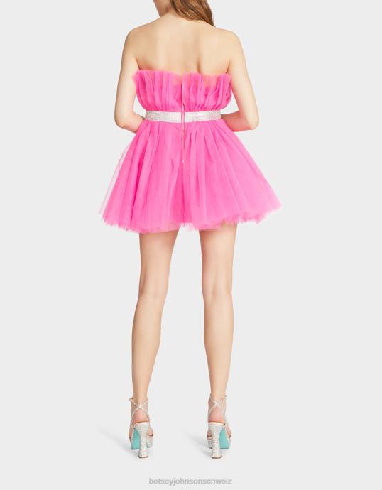 Frauen Betsey Johnson Showstopper-Tüll-Minikleid heißes Rosa Kleidung ZJFF267