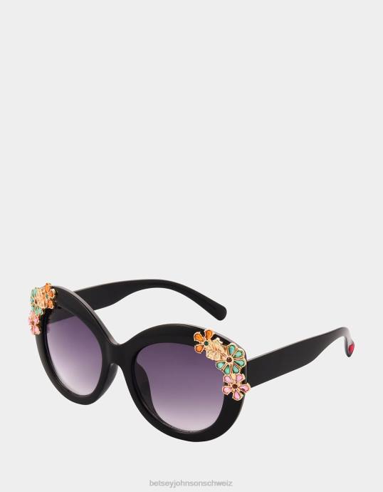 Frauen Betsey Johnson Sonnenbrille für die Gartenparty Schwarz Zubehör ZJFF376