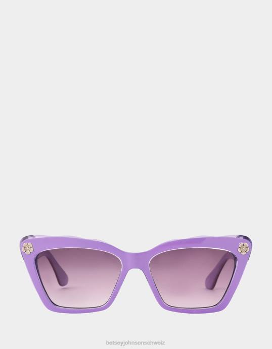Frauen Betsey Johnson Sonnenbrille mit kleinen Blütenblättern lila Zubehör ZJFF382