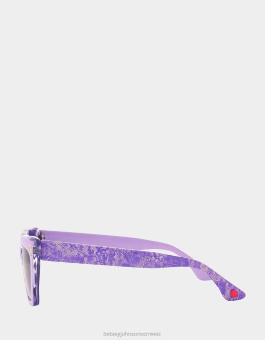 Frauen Betsey Johnson Sonnenbrille mit kleinen Blütenblättern lila Zubehör ZJFF382