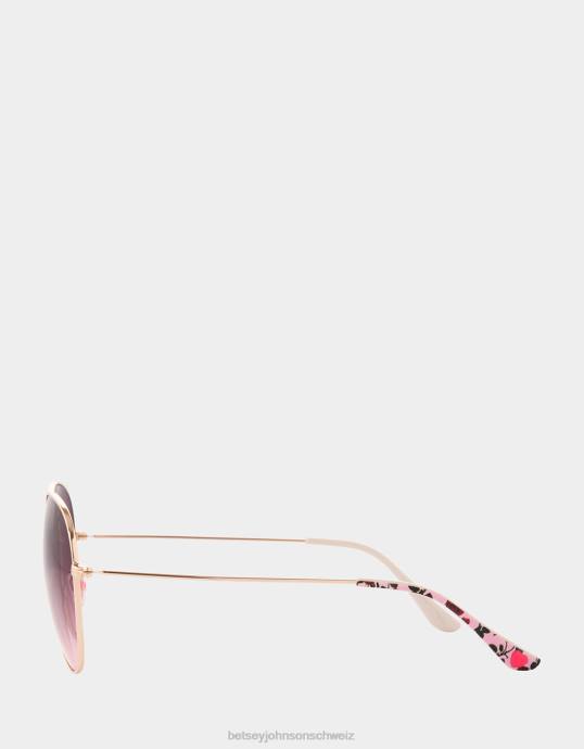Frauen Betsey Johnson Sonnenbrillen rund um die Stadt Rosa Zubehör ZJFF384