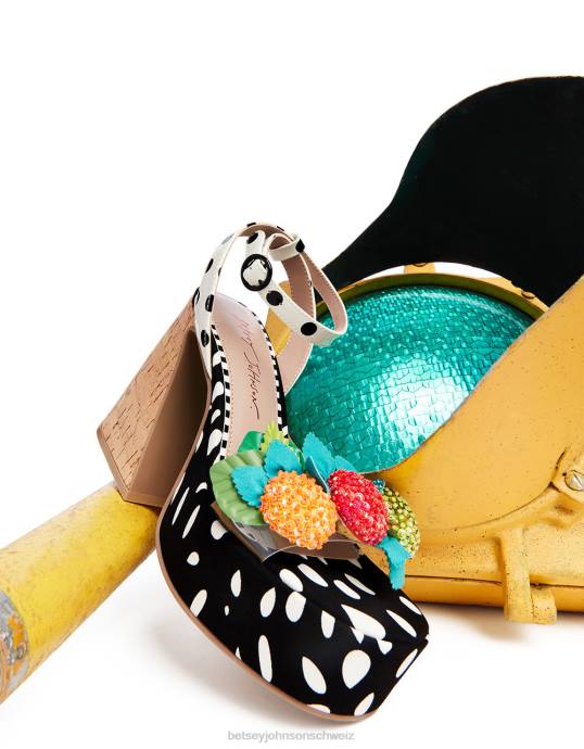 Frauen Betsey Johnson Sprite Schwarz-Weiss Schuhe ZJFF105