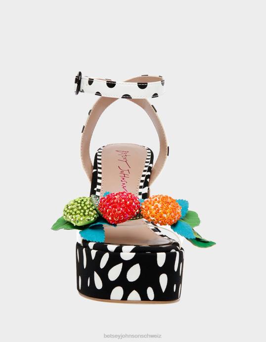 Frauen Betsey Johnson Sprite Schwarz-Weiss Schuhe ZJFF105