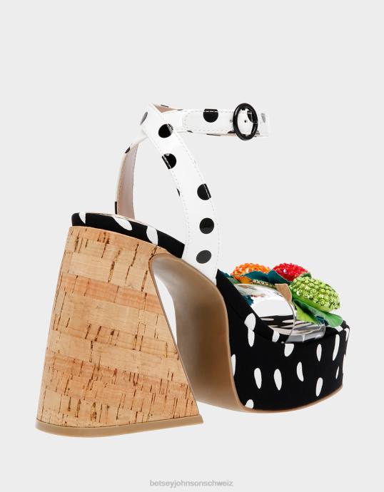 Frauen Betsey Johnson Sprite Schwarz-Weiss Schuhe ZJFF105