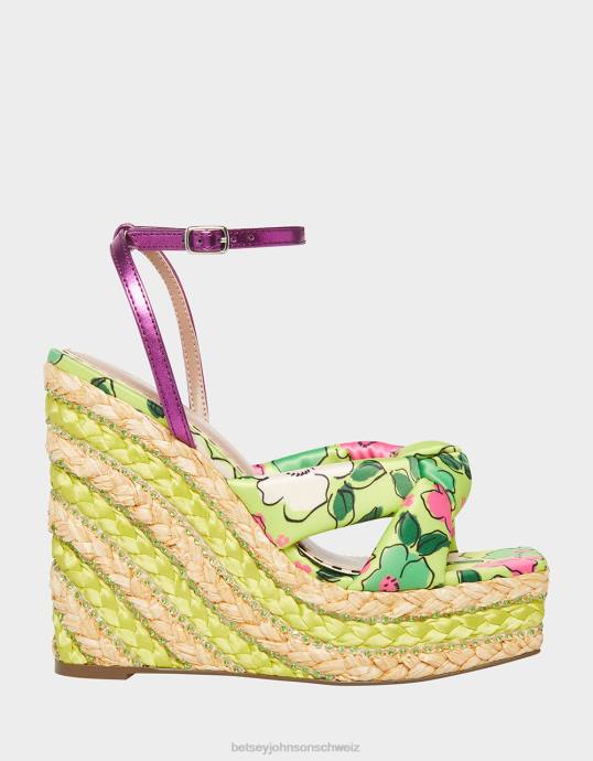 Frauen Betsey Johnson Stiefmütterchen gelbes Multi Schuhe ZJFF153