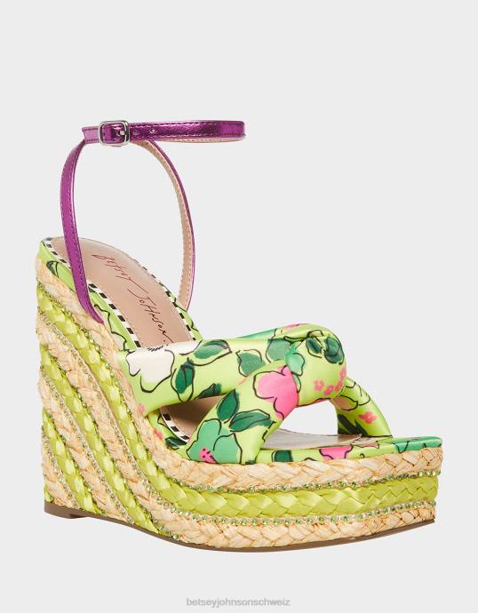 Frauen Betsey Johnson Stiefmütterchen gelbes Multi Schuhe ZJFF153