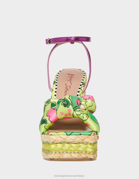 Frauen Betsey Johnson Stiefmütterchen gelbes Multi Schuhe ZJFF153