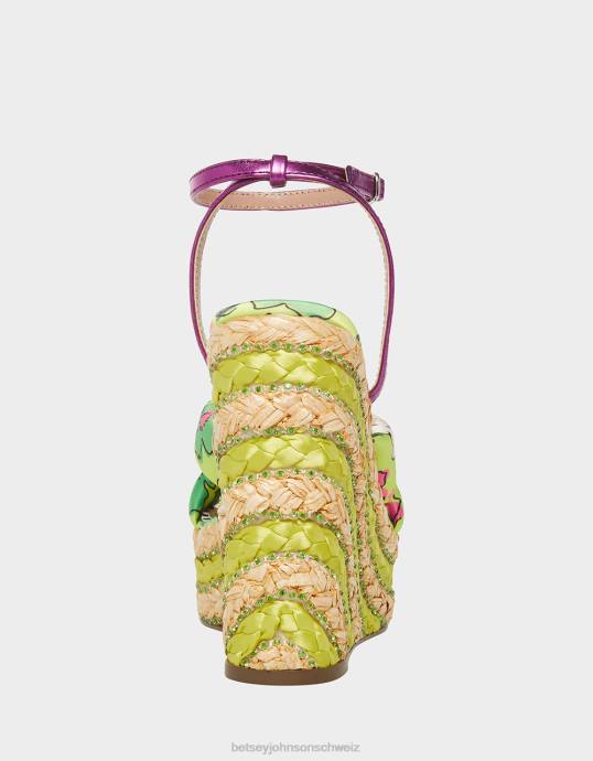 Frauen Betsey Johnson Stiefmütterchen gelbes Multi Schuhe ZJFF153