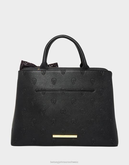 Frauen Betsey Johnson Totenkopf-Schulranzen Schwarz Zubehör ZJFF205